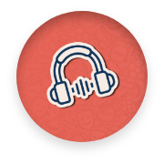 Icône d’un casque d’écoute représentant à la musique.