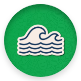 Icône de vagues représentant des cours de natation.